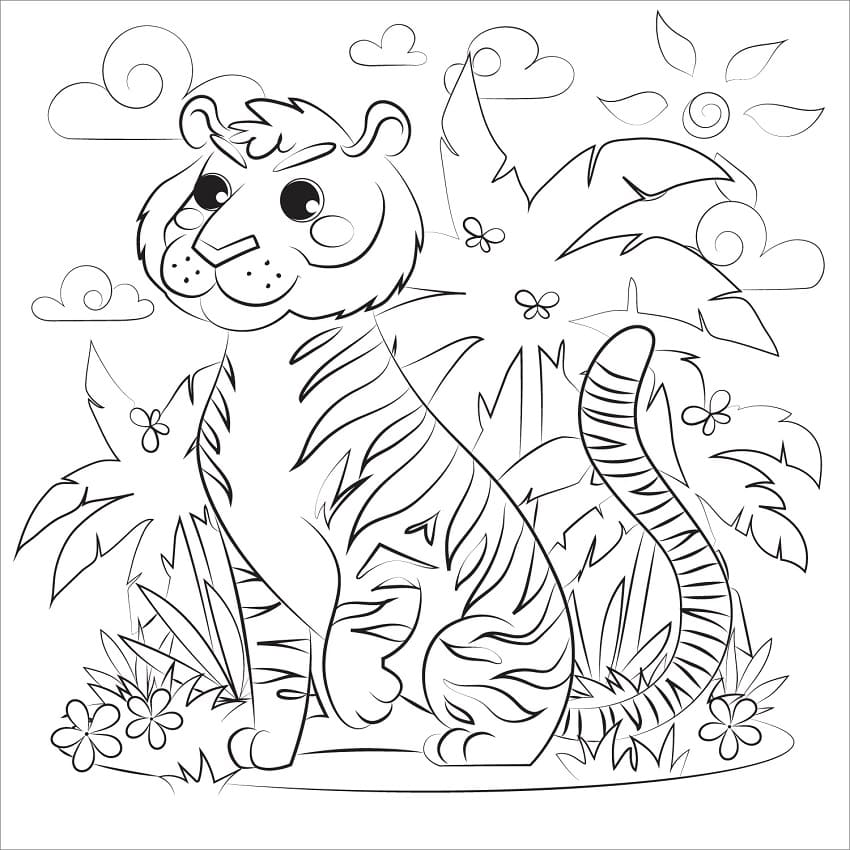 Disegni da colorare tigre - Stampa e colora per divertimento